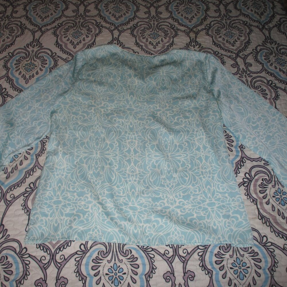 Chicos Split Neck Pullover Tunic Mirrored Scroll … - image 6